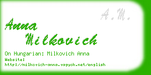 anna milkovich business card
